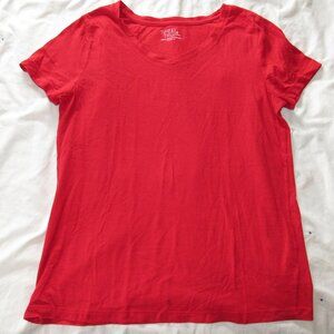 2, Time and Tru Solid Red T-Shirts, Women's Small and Medium